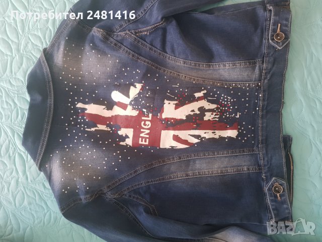 Дънкено яке с капси и камъни, снимка 3 - Якета - 29731077