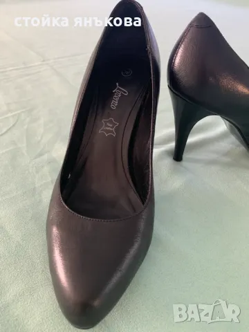 Продавам дамски официални черни обувки естествена кожа, снимка 1
