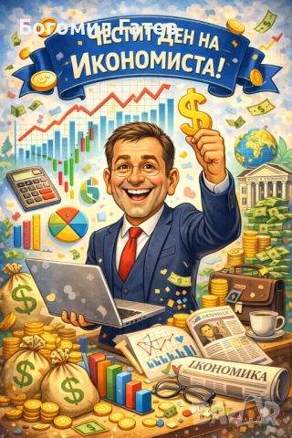 Карикатура за Деня на икономиста (11 юни) по снимка – JPG файл | Персонален подарък