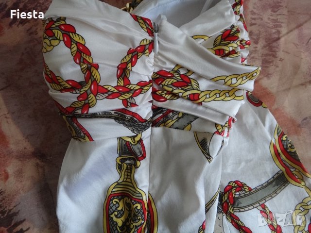 Нов бял сатенен топ марка Cashé, снимка 5 - Корсети, бюстиета, топове - 29221113