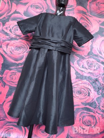 Елегантна черна разкроена рокля 3ХЛ, снимка 4 - Рокли - 36763524