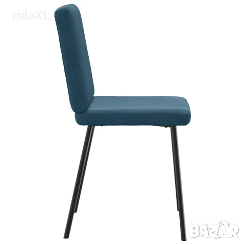 vidaXL Трапезни столове, 2 бр, сини, кадифе, снимка 5 - Столове - 56147572
