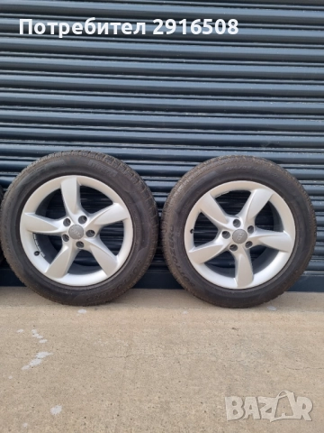 Оригинални Ауди джанти 17 5х112 ЕТ37  с зимни гуми 225 55 17 , снимка 2 - Гуми и джанти - 52087551