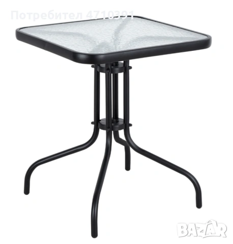Маса с метална рамка и PVC стъкло