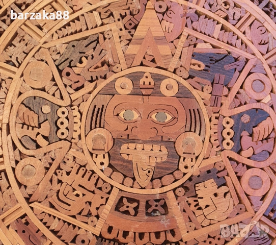 Дървено Пано Календар на Маите, снимка 2 - Декорация за дома - 53162574