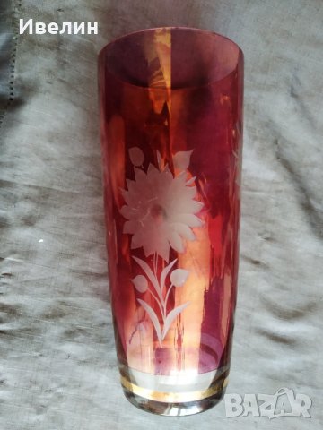 стара стъклена ваза арт деко