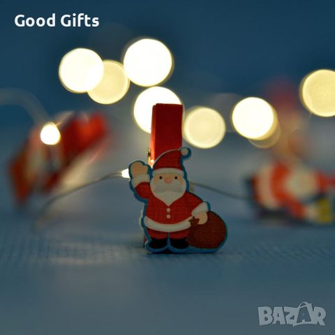 Коледни лампички Дядо Коледа, 2.20м, Топло бяло, снимка 2 - Лед осветление - 42744372