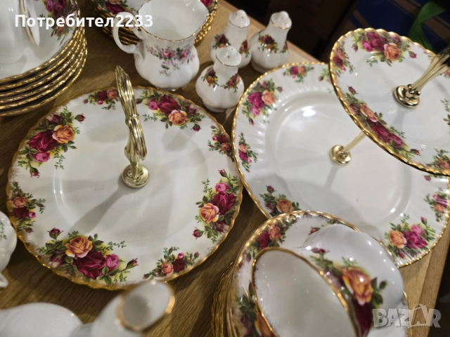 Royal Albert – Old Country Roses!  140 части • 24K позлата • Англия!  Цена: 4200 лв  Уникално голям , снимка 7 - Сервизи - 52433260