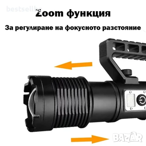 Мощен далекобоен професионален LED лазерен прожектор тактически ръчен фенер за лов риболов къмпинг, снимка 4 - Къмпинг осветление - 51178849