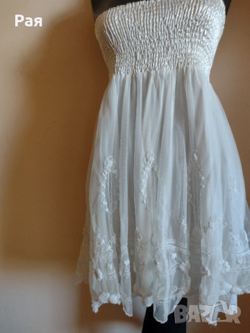 Ефектна бяла рокля дантела, снимка 2 - Рокли - 34184494