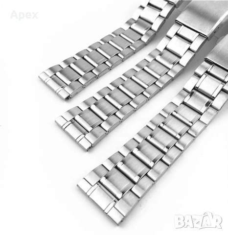 Верижка за Часовник с Извити Накрайници.Curved End Заоблени Стоманени Верижки 18, 20, 22, 24мм, снимка 7 - Каишки за часовници - 54011538