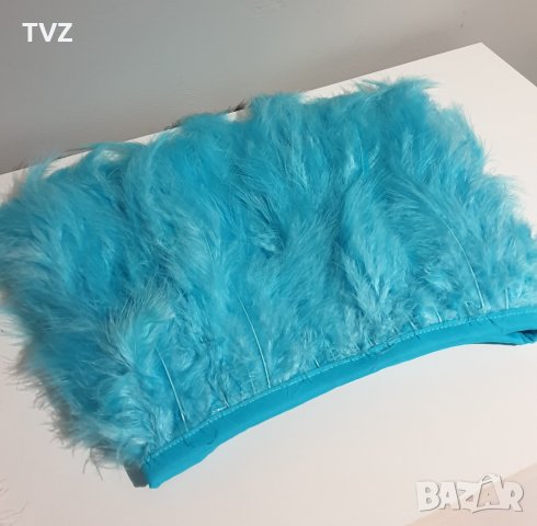 бюстие / топ с естествени пера в черен, бял, син и розов цвят, снимка 5 - Корсети, бюстиета, топове - 39070854