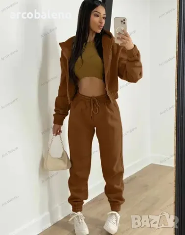 Дамски моден есенно-зимен комплект от три части, 10цвята , снимка 8 - Спортни екипи - 41820355