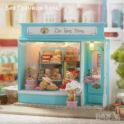 Нова DIY миниатюрна къща с LED светлина, комплект за сглобяване идеален подарък