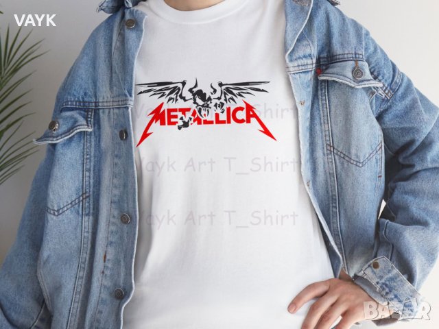 Тениска с декоративен печат - Metallica Skulled, снимка 12 - Тениски - 44215399
