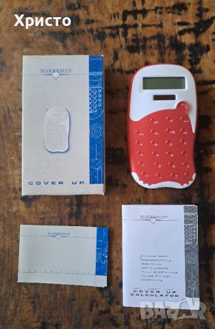 калкулатор Марксман Marksman, работи със солар и батерия, червен/розов и син дизайн, снимка 5 - Ученически пособия, канцеларски материали - 39160343