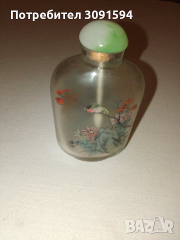    китайска бутилка за емфие е направена от стъкло, вътрешната повърхност е изрисувана с графики на , снимка 13 - Антикварни и старинни предмети - 42794527