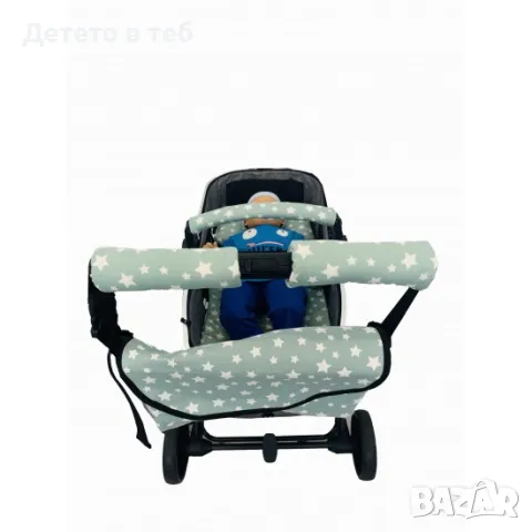 Комплект чанта, калъф за борд и протектори за дръжка - мента звезди, снимка 1