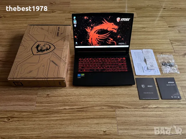 144Hz MSI Thin` Core i5-12450H RTX 3050 16GB RAM 512GB SSD Гаранция