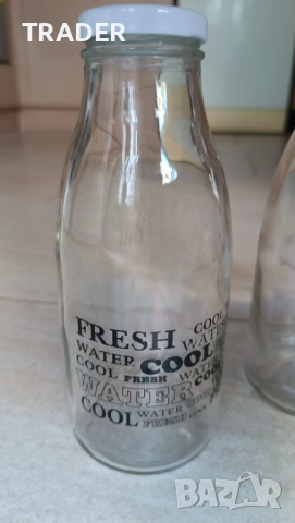 стъклена бутилка за вода надписи метална капачка - 500мл, снимка 5 - Аксесоари за кухня - 36177637