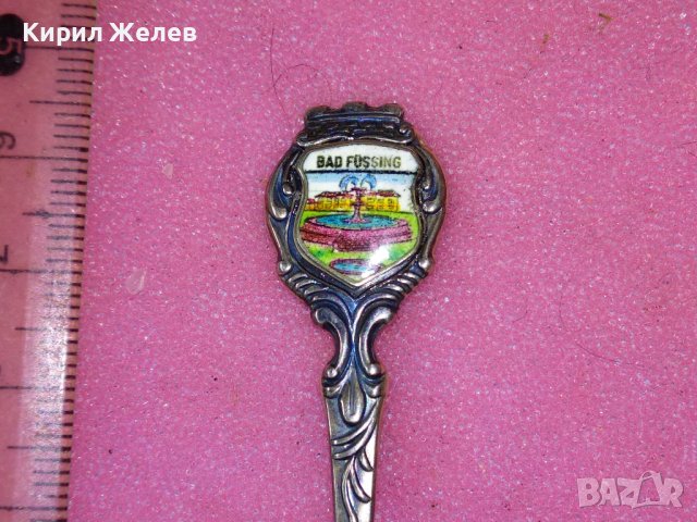 Bad Füssing СТАРА НЕМСКА КОЛЕКЦИОНЕРСКА ЕМАЙЛИРАНА СРЕБЪРНА ЛЪЖИЧКА За КАФЕ СРЕБРО 800 ПРОБА 42998, снимка 9 - Колекции - 44372973