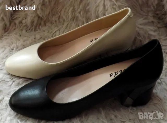 Дамски елегантни обувки на нисък ,стабилен ток, от изкуствена кожа, код 460/60, снимка 2 - Дамски елегантни обувки - 47279369