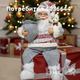 Голям Дядо Коледа с торба и мече - Атмосфера, уют и празничен стил, снимка 3 - Декорация за дома - 52576528