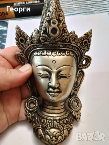 Бронзова маска Тара, снимка 7 - Антикварни и старинни предмети - 50099307