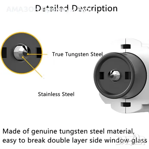 2в1 авариен чук за прозорец на кола+нож за предпазен колан/спасителен инструмент за автомобили-2бр., снимка 3 - Аксесоари и консумативи - 49734712