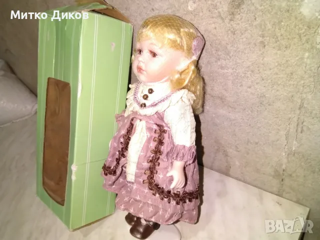 Немска порцеланова кукла от соца ГДР винтидж нова в кутия Н-305мм , снимка 3 - Кукли - 50026006