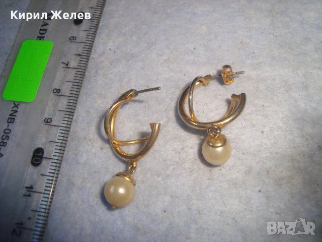 СТАРИ ПОЗЛАТЕНИ ПЕРЛЕНИ ОБЕЦИ АРТ ДЕКО СТИЛ 7076, снимка 5 - Обеци - 36614955