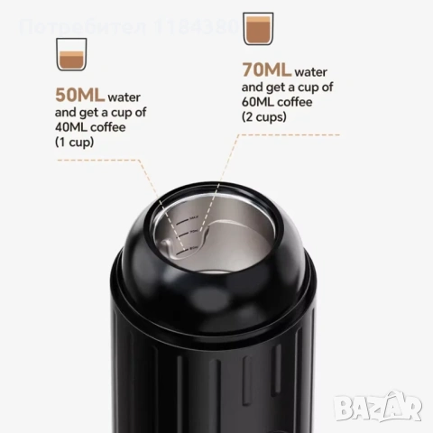 Портативна преносима кафе машина на батерия, снимка 9 - Термоси - 53333158