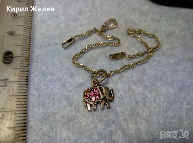 СТИЛНА ВИНТИДЖ ПЛЕТКА СРЕБЪРНА ГРИВНА СРЕБРО 925 със СРЕБЪРНА ВИСУЛКА СЛОНЧЕ с КРИСТАЛЧЕТА 49315, снимка 7 - Гривни - 49757269