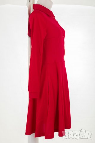 Червена рокля с джобове марка Foggy - S, снимка 4 - Рокли - 31578670