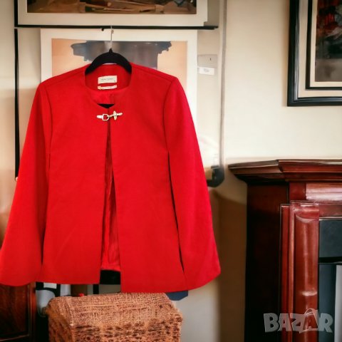 Naf Naf дамско елегантно червено палто, 38/М размер, снимка 8 - Палта, манта - 42055310