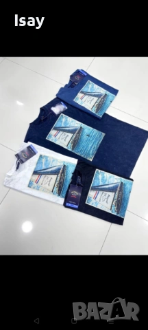 Мъжка тениска Паул Шарк нов модел варен памук в бяло и тъмно син цвят, снимка 3 - Тениски - 54161562