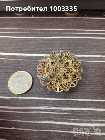 Стара позлатена брошка , снимка 5 - Други - 53971196
