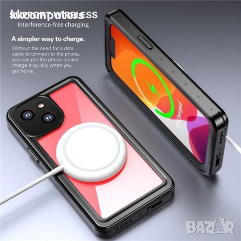 iPhone 13 mini REDPEPPER Водоустойчив / Удароустойчив Калъф + Скрийн Протектор – Черен, IP68, снимка 2 - Калъфи, кейсове - 50819266