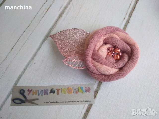 Текстилна брошка "Цвете", снимка 7 - Други - 34109641