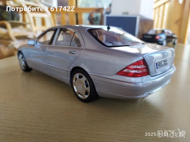 1: 18 Метален модел на Mercedes-Benz S600  - V12 , 1998 W220- Norev, снимка 4 - Колекции - 48910786