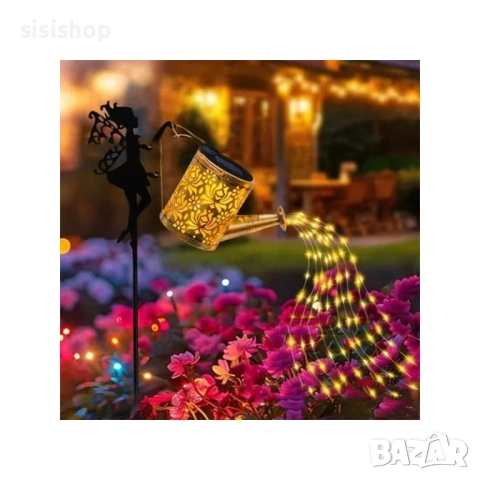 Соларна лейка с приказна фея и LED светлини 4979, снимка 11 - Градински мебели, декорация  - 54070202