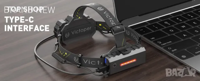 Супер мощен акумулаторен двоен многофункционален челник VICTOPER, снимка 3 - Къмпинг осветление - 48514538