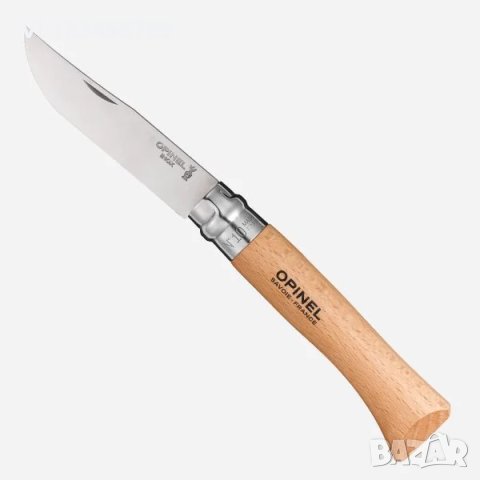  Нож Opinel No 10 неръждаема стомана острие 10 см дръжка бук, снимка 1 - Ножове - 42402357