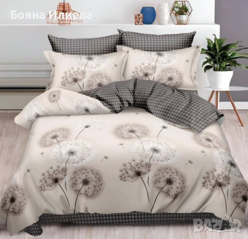 Луксозни двулицеви спални комплекти 6 части с ластик, снимка 3 - Спално бельо - 53357071
