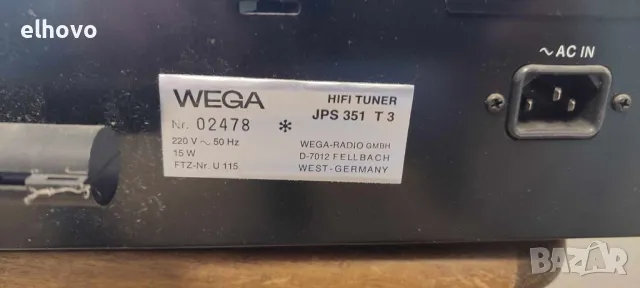 Стерео тунер Wega JPS  351 T3, снимка 3 - Ресийвъри, усилватели, смесителни пултове - 48416140