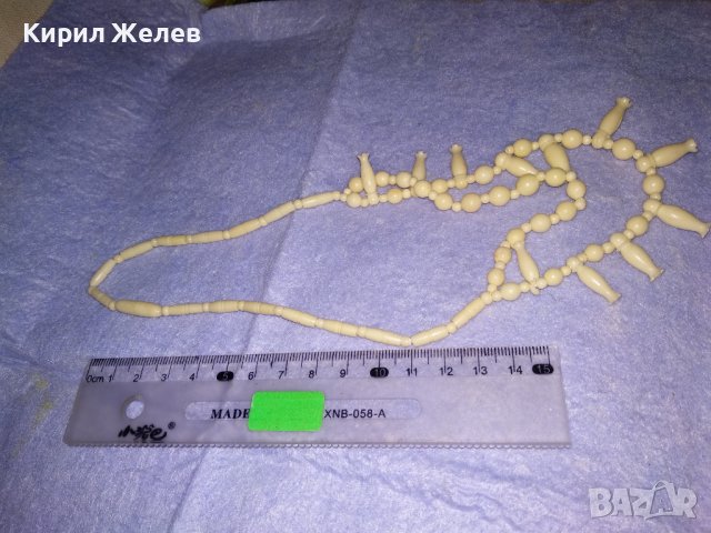 СЛОНОВА КОСТ Старо КОЛИЕ ОГЪРЛИЦА ИЗКЛЮЧИТЕЛНО ФИНА РЪЧНА МАЙСТОРСКА ИЗРАБОТКА РЕТРО АРТ БИЖУ 34720, снимка 7 - Антикварни и старинни предмети - 39140227