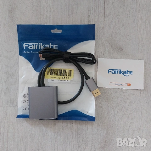 Професионален Fairikabe DisplayPort MST Сплитер – 2 x 4K@60Hz | Активен Хъб за 2 Монитора