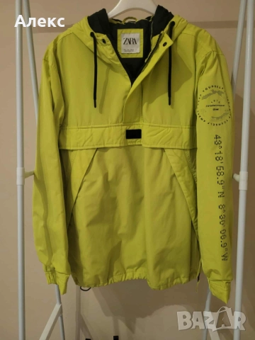 Уникално,мъжко яке в цвят лайм., снимка 2 - Якета - 52410932