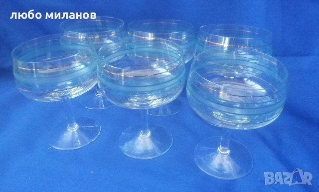 Ретро шампанки, кристални, 6 бр, снимка 3 - Антикварни и старинни предмети - 38580911
