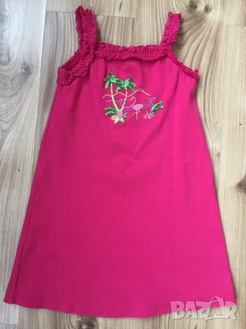 Детска рокля MAGGIE ZOE, size 5/6г., плътно трико 98% памук, с бродерия, много запазена, снимка 1 - Детски рокли и поли - 29094455